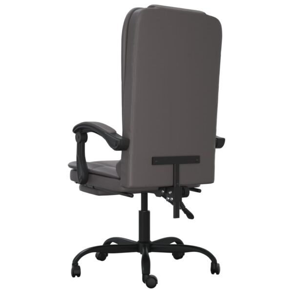 vidaXL Massage Reclining Office Chair Gray Faux Leather - Image 5