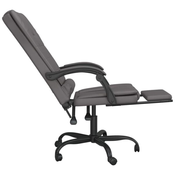 vidaXL Massage Reclining Office Chair Gray Faux Leather - Image 7