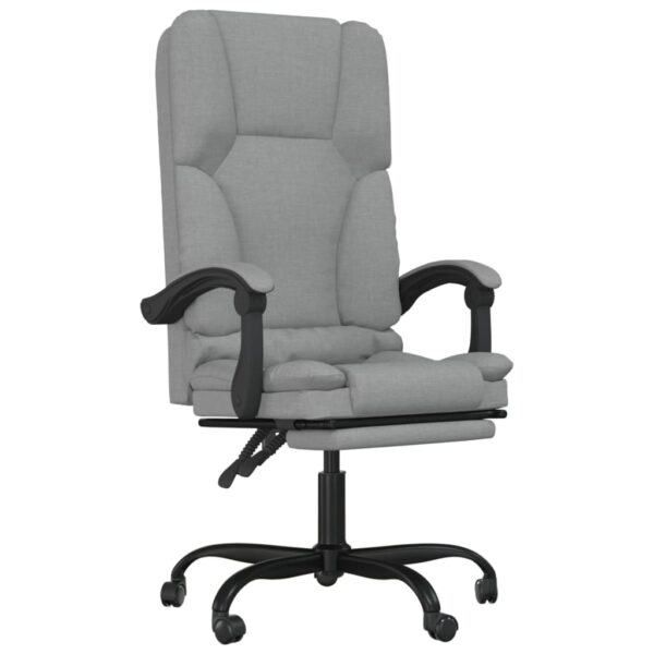 vidaXL Massage Reclining Office Chair Light Gray Fabric - Image 2