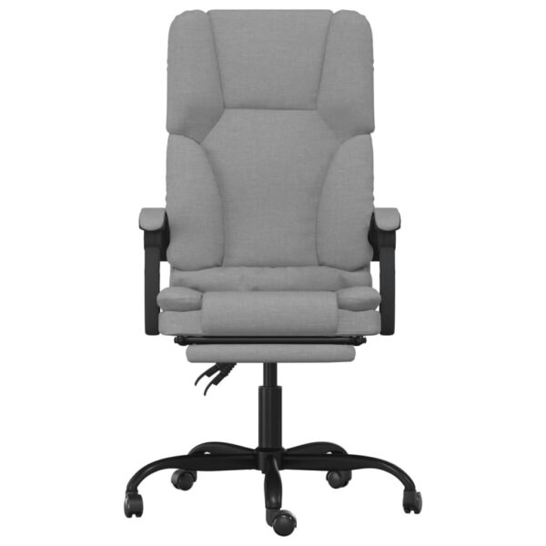 vidaXL Massage Reclining Office Chair Light Gray Fabric - Image 3