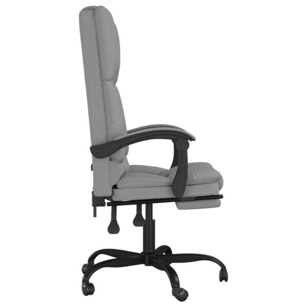 vidaXL Massage Reclining Office Chair Light Gray Fabric - Image 4