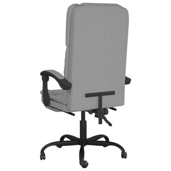 vidaXL Massage Reclining Office Chair Light Gray Fabric - Image 5