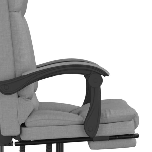 vidaXL Massage Reclining Office Chair Light Gray Fabric - Image 9