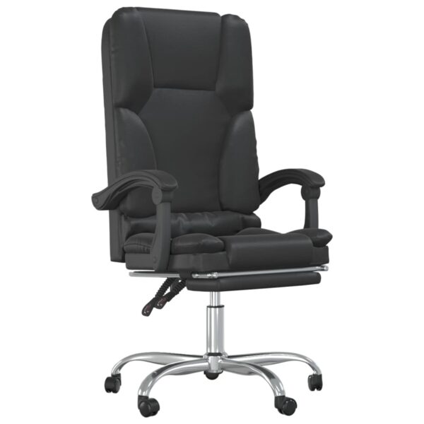 vidaXL Massage Reclining Office Chair Black Faux Leather - Image 2