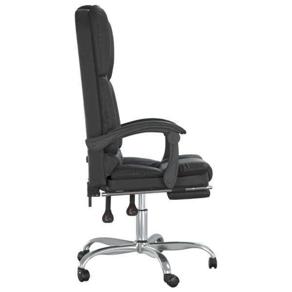 vidaXL Massage Reclining Office Chair Black Faux Leather - Image 4