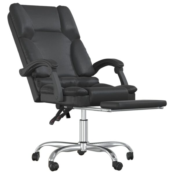 vidaXL Massage Reclining Office Chair Black Faux Leather - Image 6