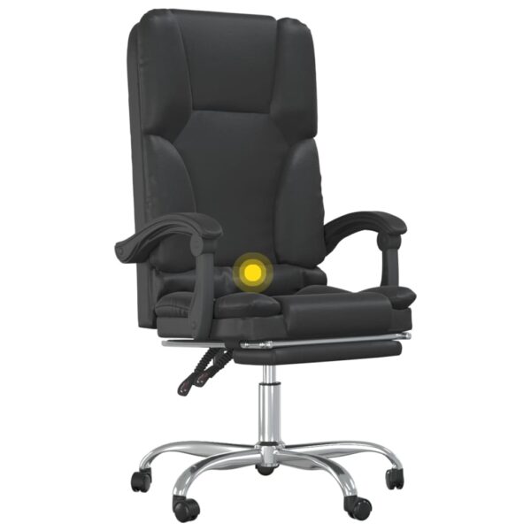 vidaXL Massage Reclining Office Chair Black Faux Leather - Image 8