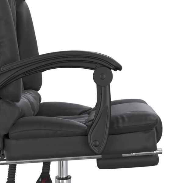 vidaXL Massage Reclining Office Chair Black Faux Leather - Image 9