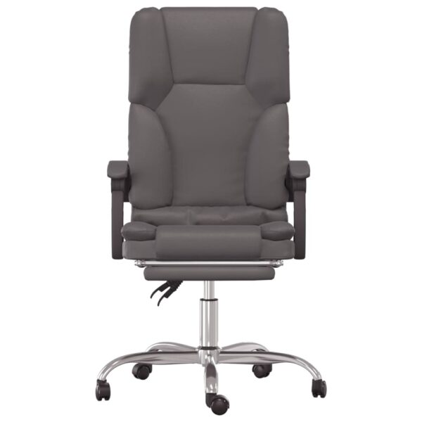 vidaXL Massage Reclining Office Chair Gray Faux Leather - Image 3