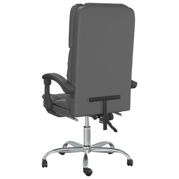 vidaXL Massage Reclining Office Chair Gray Faux Leather - Image 5