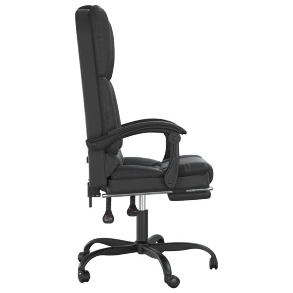 vidaXL Massage Reclining Office Chair Black Faux Leather - Image 4