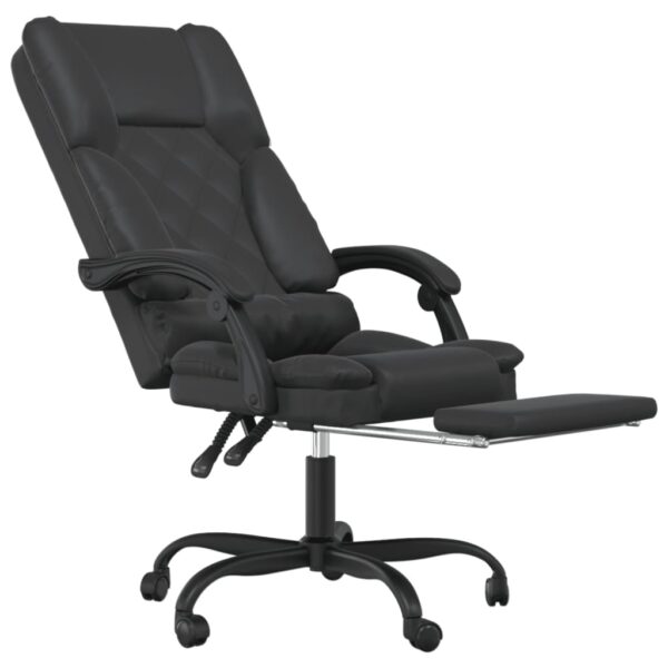 vidaXL Massage Reclining Office Chair Black Faux Leather - Image 6