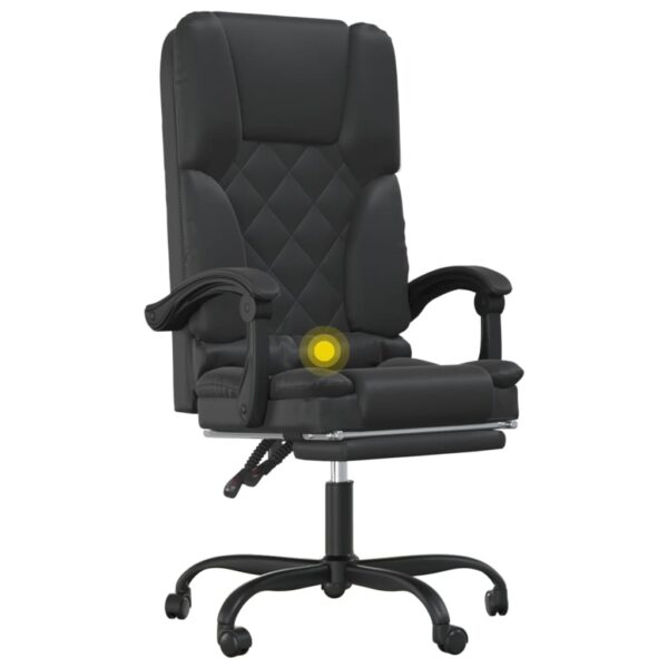 vidaXL Massage Reclining Office Chair Black Faux Leather - Image 8