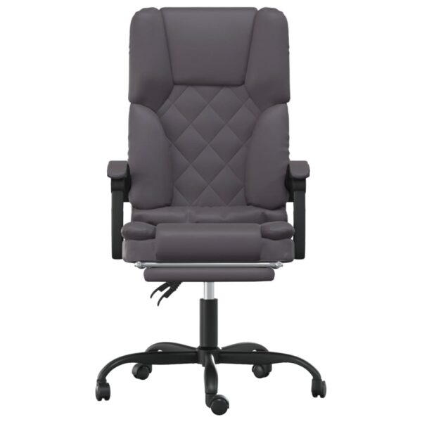 vidaXL Massage Reclining Office Chair Gray Faux Leather - Image 3