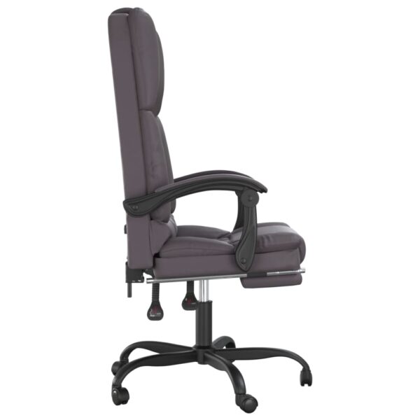 vidaXL Massage Reclining Office Chair Gray Faux Leather - Image 4