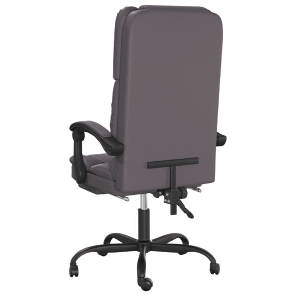 vidaXL Massage Reclining Office Chair Gray Faux Leather - Image 5