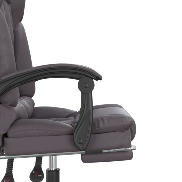 vidaXL Massage Reclining Office Chair Gray Faux Leather - Image 9