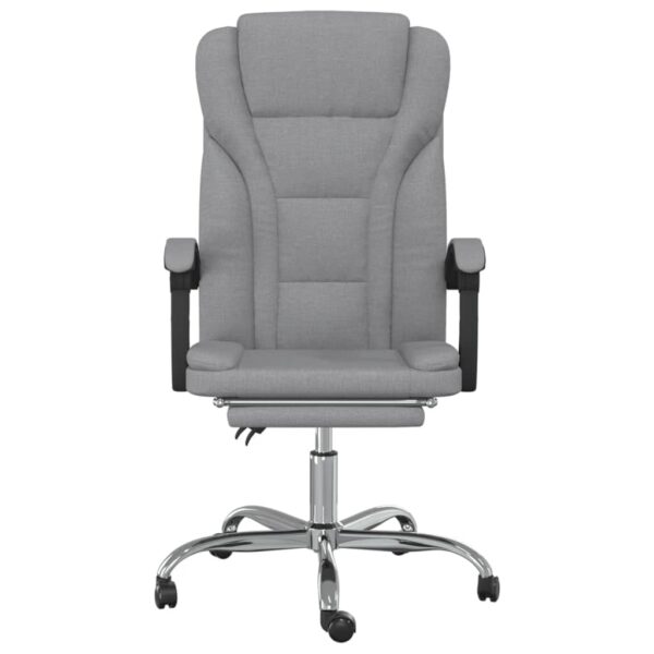 vidaXL Reclining Office Chair Light Gray Fabric - Image 3