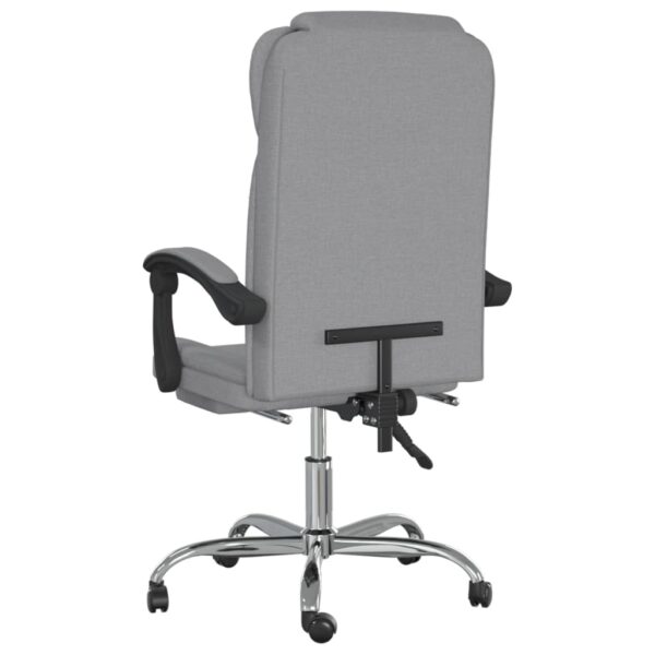 vidaXL Reclining Office Chair Light Gray Fabric - Image 5