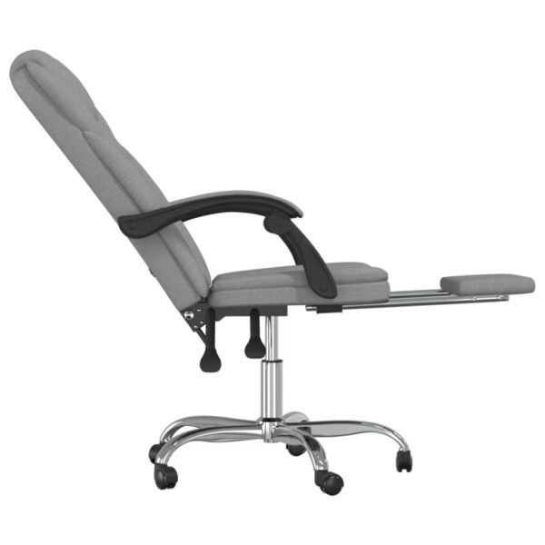 vidaXL Reclining Office Chair Light Gray Fabric - Image 7