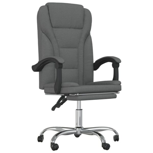 vidaXL Reclining Office Chair Dark Gray Fabric - Image 2