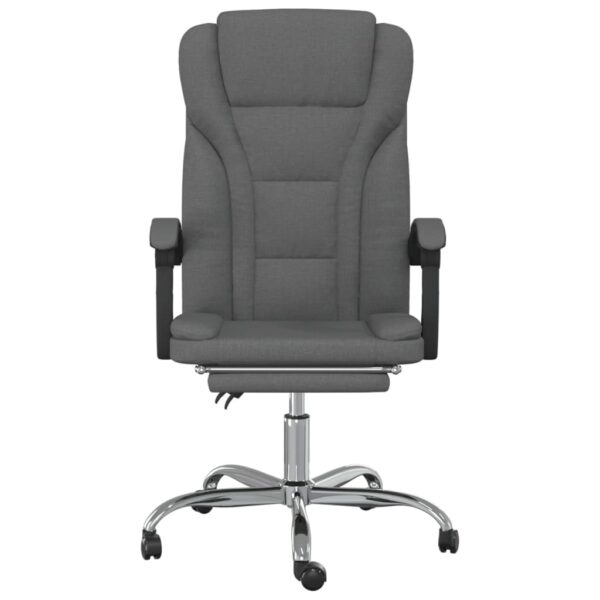 vidaXL Reclining Office Chair Dark Gray Fabric - Image 3