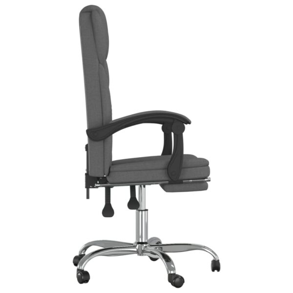 vidaXL Reclining Office Chair Dark Gray Fabric - Image 4