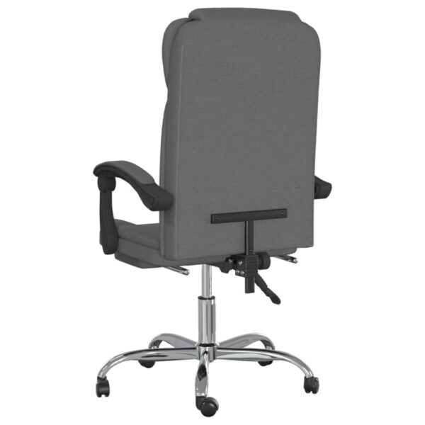 vidaXL Reclining Office Chair Dark Gray Fabric - Image 5