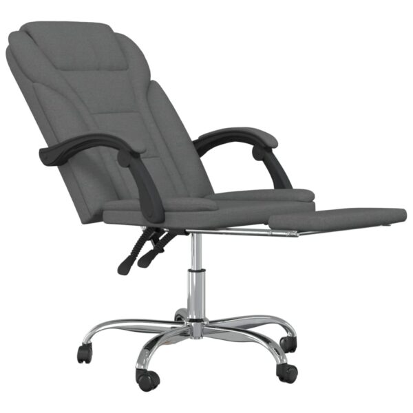 vidaXL Reclining Office Chair Dark Gray Fabric - Image 6