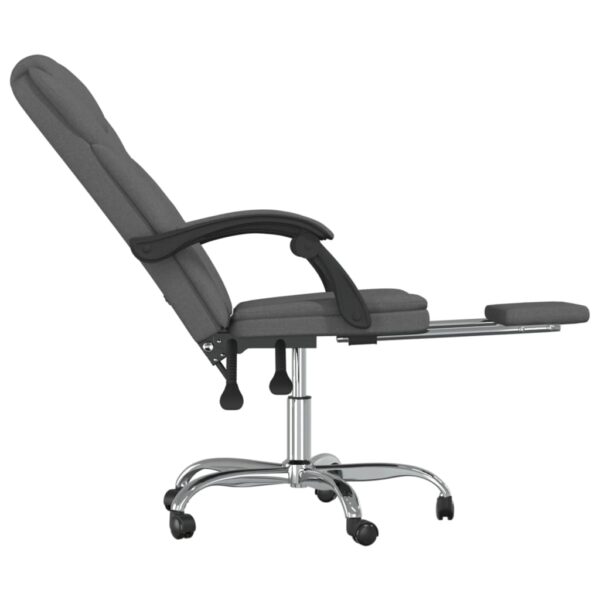 vidaXL Reclining Office Chair Dark Gray Fabric - Image 7