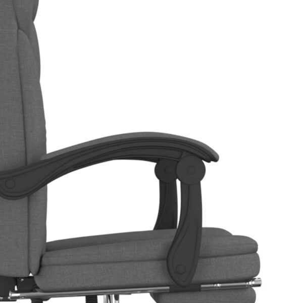 vidaXL Reclining Office Chair Dark Gray Fabric - Image 9