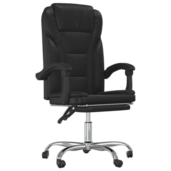 vidaXL Reclining Office Chair Black Faux Leather - Image 2