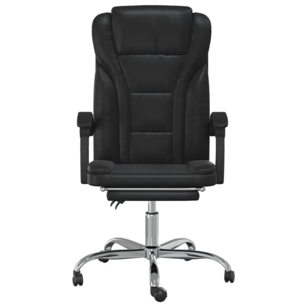 vidaXL Reclining Office Chair Black Faux Leather - Image 3