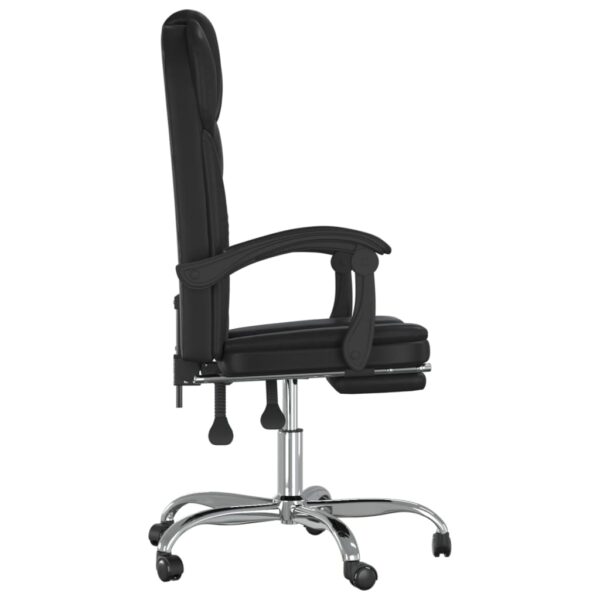 vidaXL Reclining Office Chair Black Faux Leather - Image 4