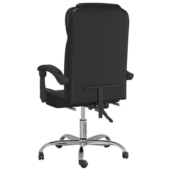 vidaXL Reclining Office Chair Black Faux Leather - Image 5