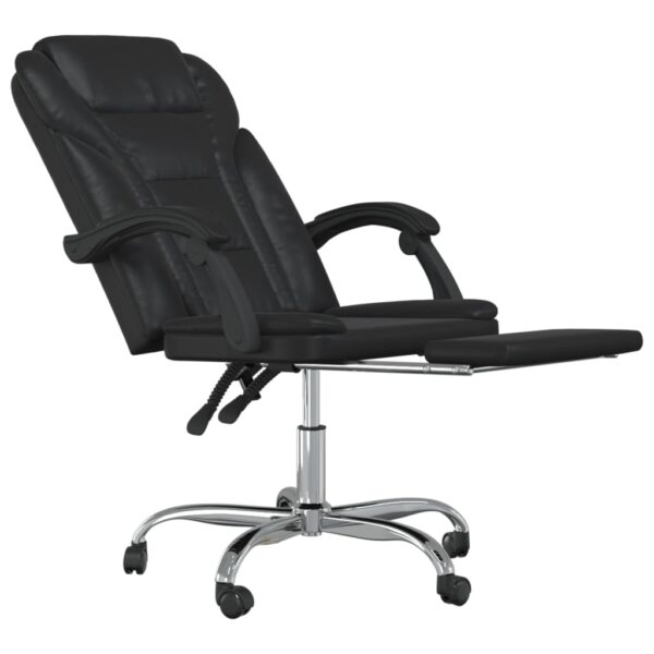 vidaXL Reclining Office Chair Black Faux Leather - Image 6