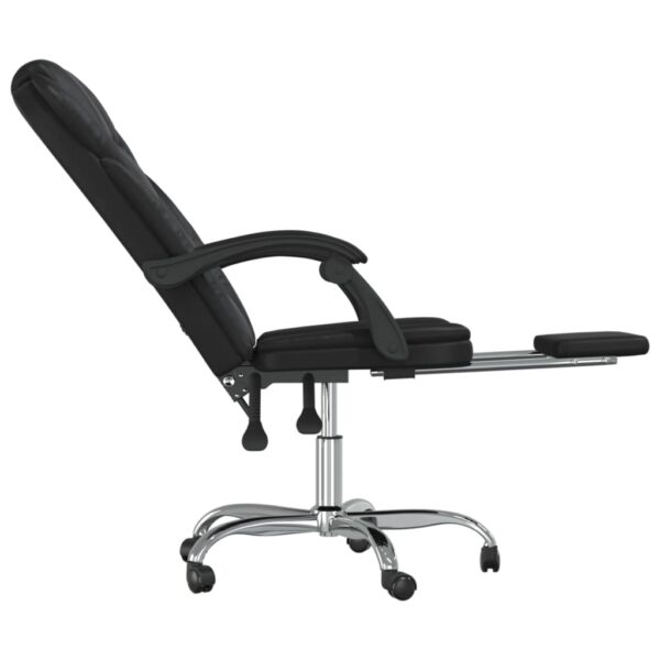 vidaXL Reclining Office Chair Black Faux Leather - Image 7