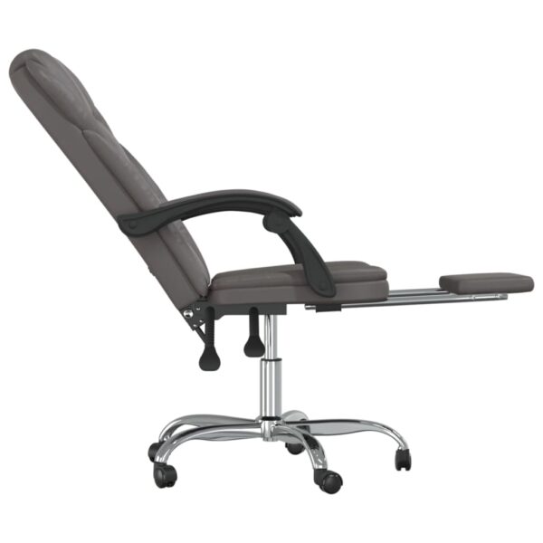 vidaXL Reclining Office Chair Gray Faux Leather - Image 7