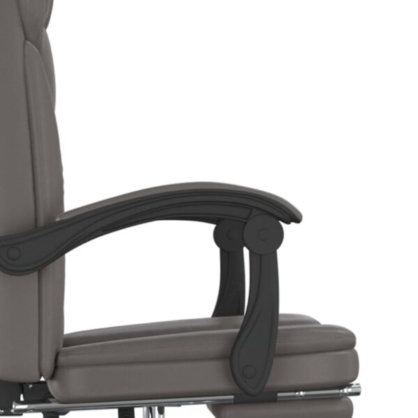 vidaXL Reclining Office Chair Gray Faux Leather - Image 9