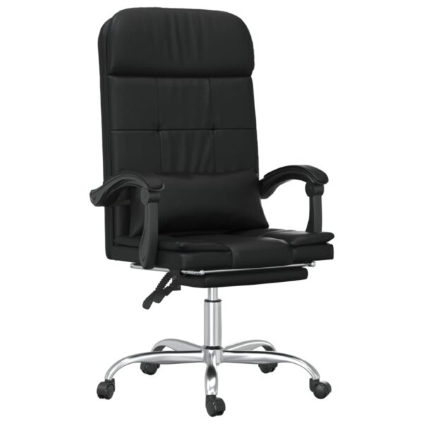 vidaXL Massage Reclining Office Chair Black Faux Leather - Image 2