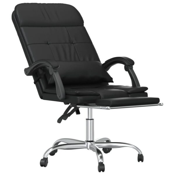 vidaXL Massage Reclining Office Chair Black Faux Leather - Image 6