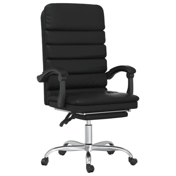 vidaXL Massage Reclining Office Chair Black Faux Leather - Image 2