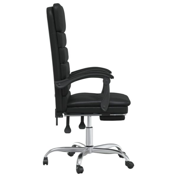 vidaXL Massage Reclining Office Chair Black Faux Leather - Image 4