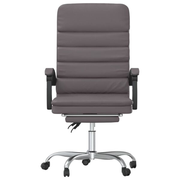 vidaXL Massage Reclining Office Chair Gray Faux Leather - Image 3