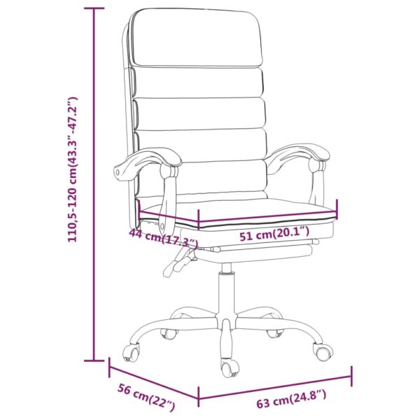 vidaXL Massage Reclining Office Chair Gray Faux Leather - Image 12