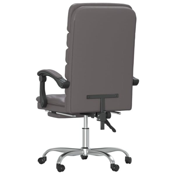 vidaXL Massage Reclining Office Chair Gray Faux Leather - Image 5