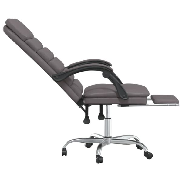 vidaXL Massage Reclining Office Chair Gray Faux Leather - Image 7