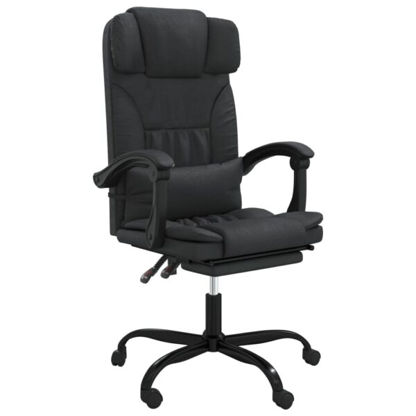 vidaXL Reclining Office Chair Black Faux Leather - Image 2