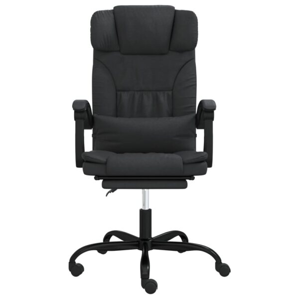 vidaXL Reclining Office Chair Black Faux Leather - Image 3