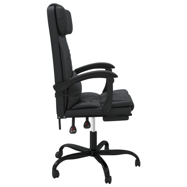 vidaXL Reclining Office Chair Black Faux Leather - Image 4